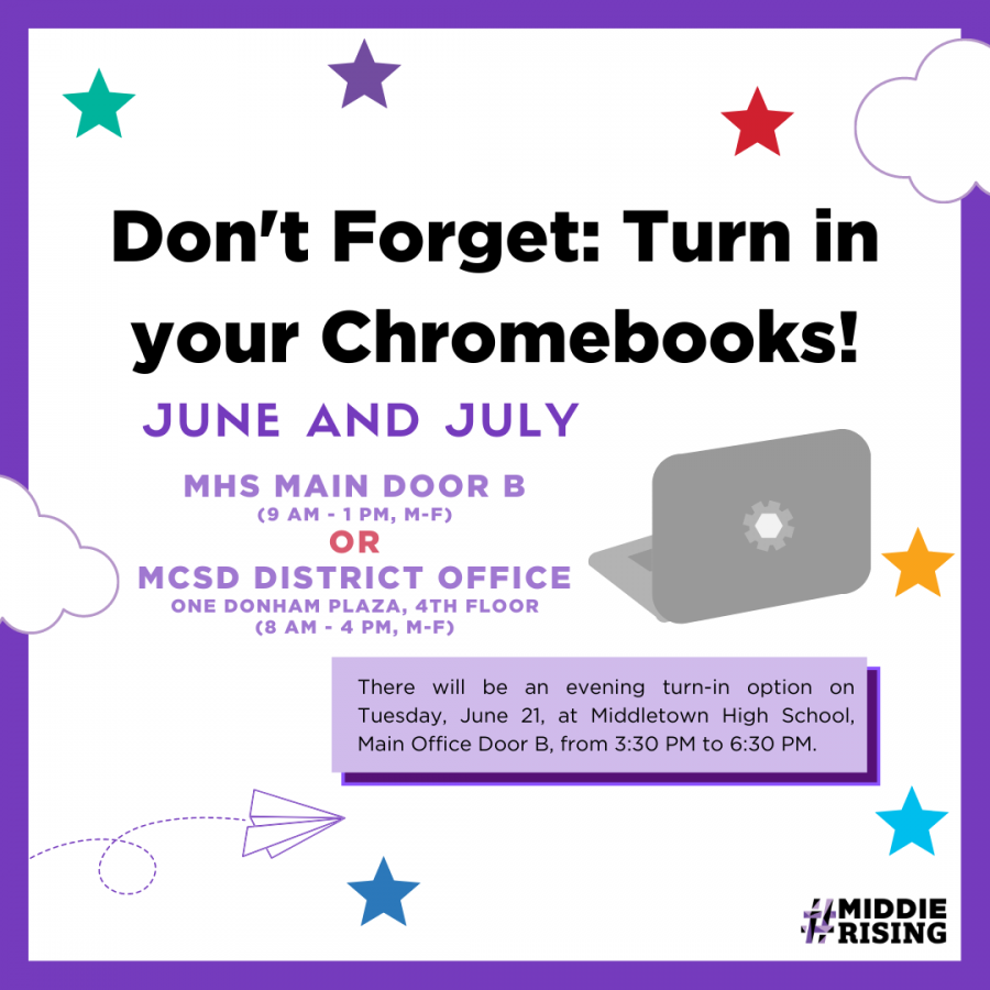 chromebook turn in: June and July